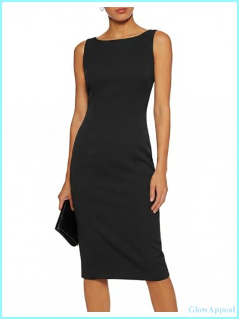 Belle Poque Womens Sleeveless Sheath Dress Boat Neck Midi Work Cocktail